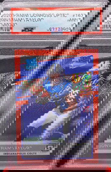 JONATHAN TAYLOR SSP RED MOJO H2 2020 Donruss Optic #167 RC PSA 9 MINT LOW POP! POP of 2!