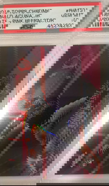 2018 Topps Chrome Update. Ronald Acuna Jr. Pink Refractor PSA 10