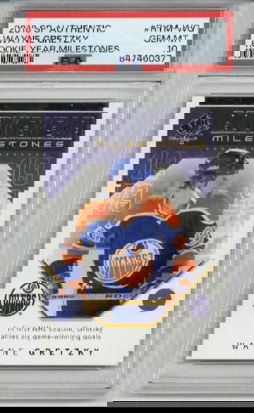 2018 UPPER DECK SP AUTHENTIC ROOKIE MILESTONES WAYNE GRETZKY OILERS PSA 10