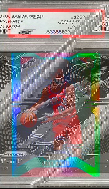 2019 Panini Prizm Coby White Green Prizm Rookie Card PSA 10 Game-Mint