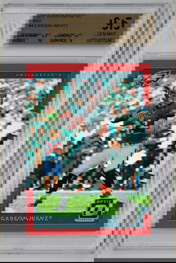 2017 Donruss Optic Red /99 Carson Wentz BGS 9.5 Pop 2