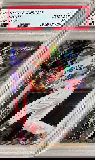 2020 TOPPS CHROME #1 X-FRACTOR #1 MIKE TROUT GEM MINT PSA 10