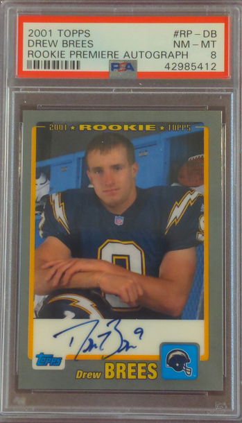 Drew Brees 2001 Topps Rookie Premiere Autograph