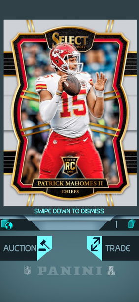 2017 select silver Patrick Mahomes SP Rc * Must have Panini Blitz Digital* 