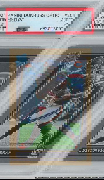 2021 Donruss Optic Justin Fields Bronze Rated Rookie #204 PSA 9