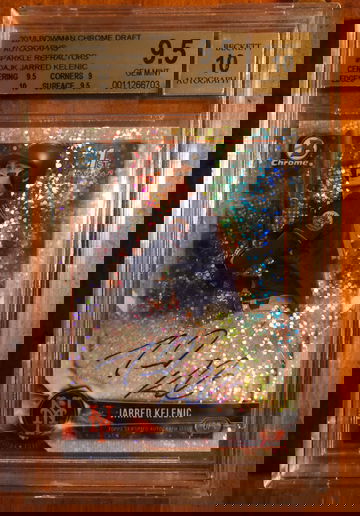 2018 1st Bowman Chrome Jarred Kelenic Sparkle Refractor Auto /71 BGS 9.5/10 Gem Mint, Slab has some scratches