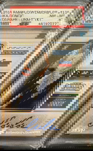 Luka Doncic 2018 Panini Contenders Draft Ticket Auto Rookie Card 76/99 PSA 8