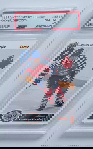 Wayne Gretzky 1991 Upper Deck All Star French #621 PSA 8