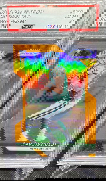 2018 Panini Prizm Orange Die-Cut /249 Sam Darnold RC PSA 9 MINT #203 RC Panthers