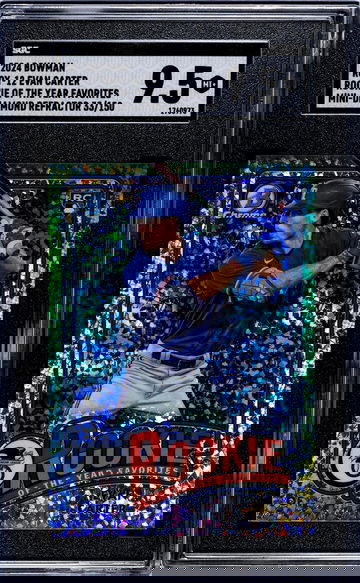 2024 Bowman #ROY-12 Evan Carter ROY Favorites Mini-Diamond Ref. /150 SGC 9.5