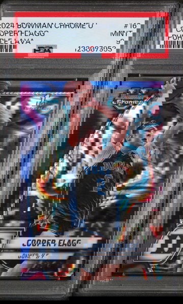 2024 Bowman University Chrome Purple Lava Cooper Flagg #16 PSA 9