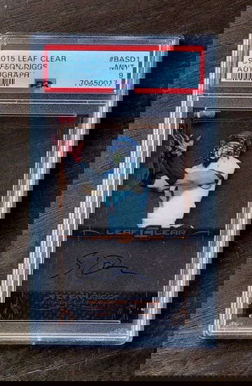 2015 SSP STEFON DIGGS Leaf Clear HARD SIGNED AUTOGRAPH PSA 9 Rookie #BADS1