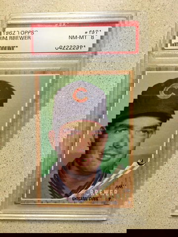 1962 Topps #191 Jim Brewer PSA 8 NM-MT GREEN TINT CUBS