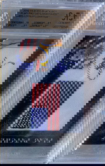 2010 Elite Black Box Stephen Curry Flag Patch Signatures Auto /99 BGS 9.5 GEM MINT