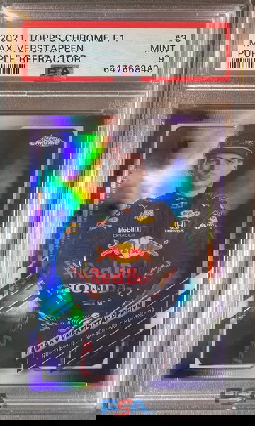 2021 Topps Chrome Formula 1 Max Verstappen #3 PSA 9 Purple Portrait /399 F1