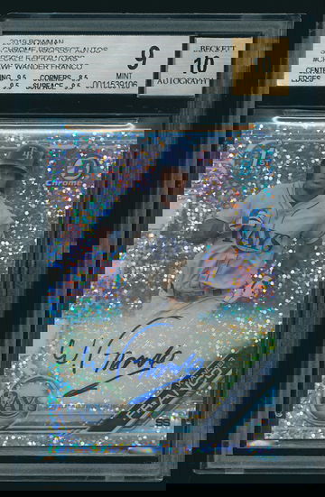 2019 Bowman Chrome Wander Franco Speckle Refractor Auto BGS 9 Mint - 0.5 from 9.5