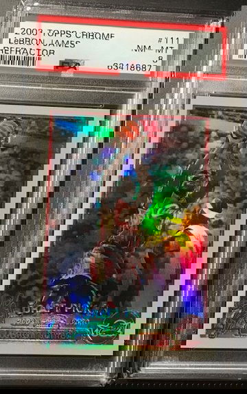 2003 Topps Chrome LeBron JAmes Refractor Rookie PSA 8