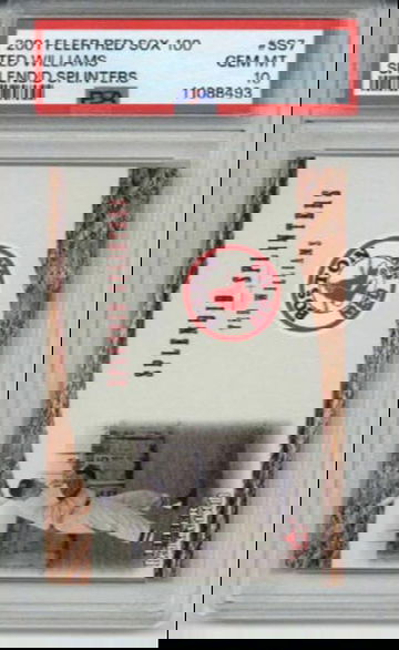 2001 FLEER RED SOX 100 SPLENDID SPLINTERS TED WILLIAMS CARD RED SOX PSA 10