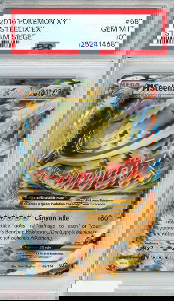2016 POKEMON XY STEAM SIEGE M STEELIX EX #68 PSA 10 GEM MT
