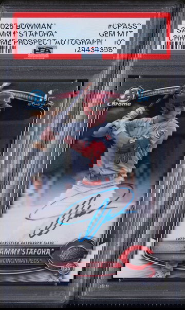 2025 Bowman Chrome Prospect Autograph Sammy Stafura #CPASS PSA 10