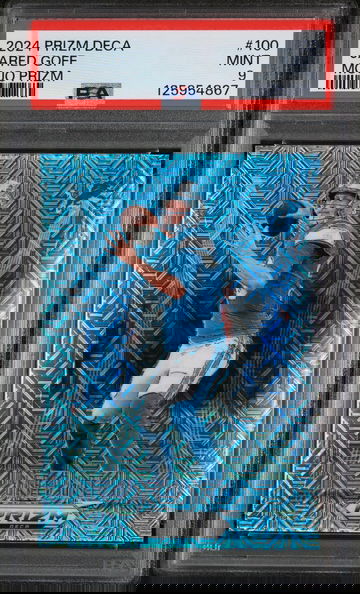 2024 Panini Prizm Deca Mojo Prizm Jared Goff #100 /30 PSA 9