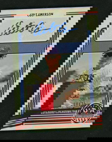 2023 Panini Stars & Stripes Colt Emerson #18U-CE Patch Auto /25