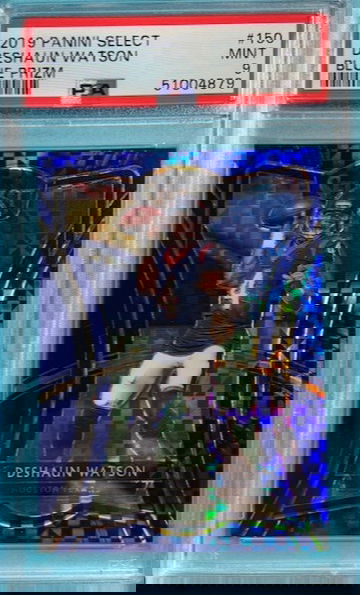 2019 Panini Select Premier Level Blue Prizm /149 Deshaun Watson #150 PSA 9 Pop 7