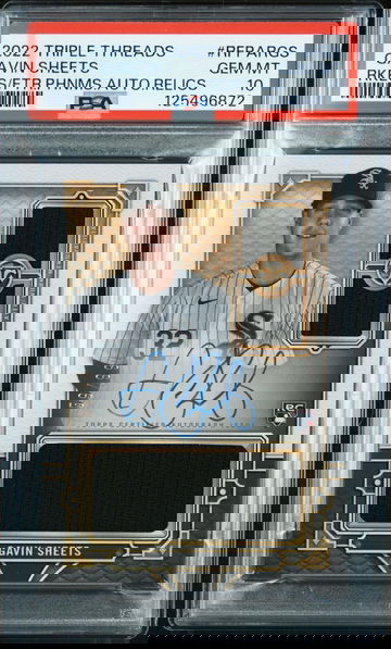 /99 PSA 10 Gem Slab 2022 Topps Triple Threads Jumbo Relic Gavin Sheets Auto RC