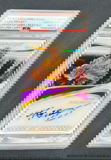 2018 Kobe Bryant Panini Immaculate Marks Of Greatness Gold Auto /99 PSA AUTH 9 Autograph SP