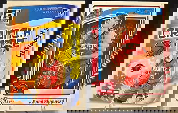(2) Reed Sheppard 2024-25 Donruss- Rated Rookie & Crunch Time Rockets