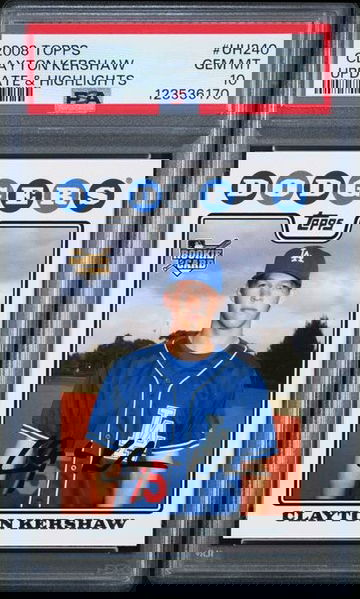 2008 Topps Update UH240 CLAYTON KERSHAW PSA 10 RC