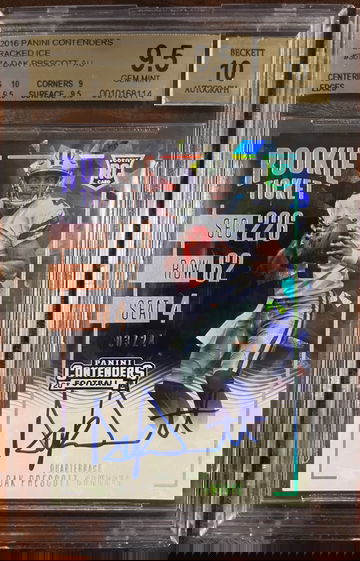 2016 Contenders Dak Prescott Auto Cracked Ice /24 Rookie RC BGS 9.5/10 Cowboys