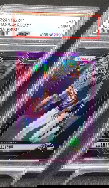 2024 Lamar Jackson purple prizm /125 psa 9 ravens 