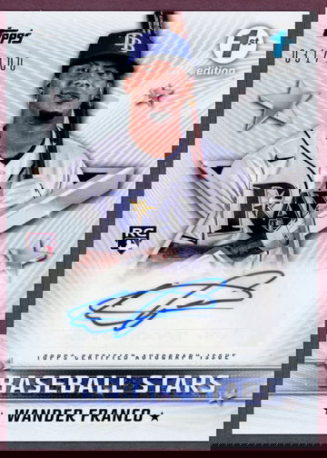 2022 TOPPS 1ST EDITION WANDER FRANCO BASEBALL STARS AUTO NUMBERED 031/100
