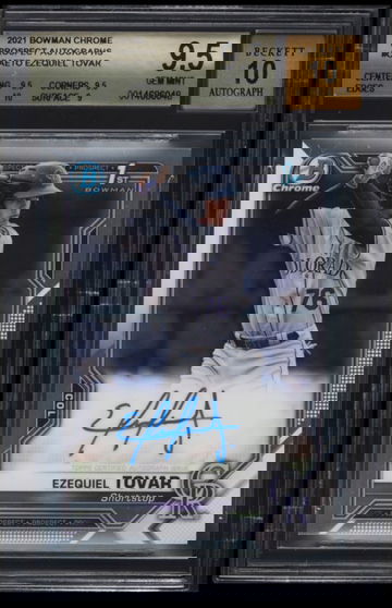 2021 Bowman Chrome EZEQUIEL TOVAR Auto 1st BGS 9.5 /10 GEM MINT Colorado Rockies