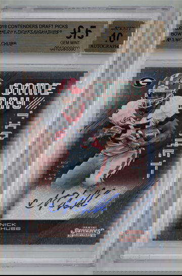 2018 Panini Contenders Draft Picks Game Day Ticket Signatures Bowl /23 Nick Chubb BGS 9.5 10 Autograph