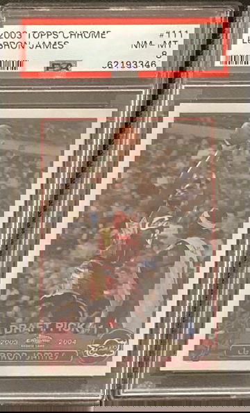 2003-04 Topps Chrome Lebron James PSA 8 NM-MT Rookie RC #111