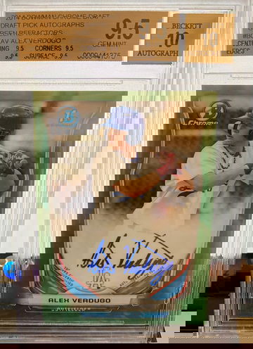 Alex Verdugo 2014 Bowman Chrome Draft Green Refractor Auto SP /99 BGS 9.5/10