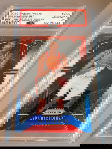 2019 Panini Prizm Rui Hachimura Red White Blue Prizm PSA 10 #255