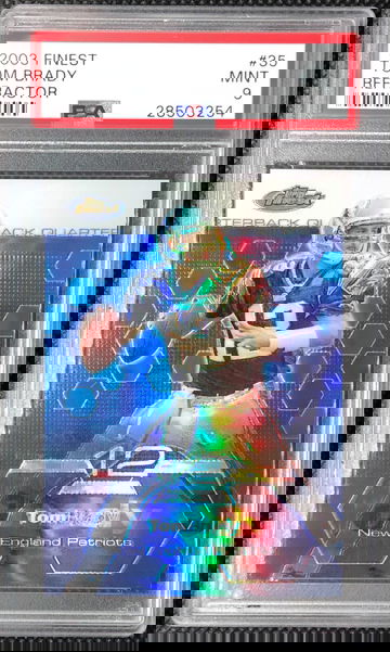 2003 Topps Finest #35 Tom Brady Refractor #/199 PSA 9
