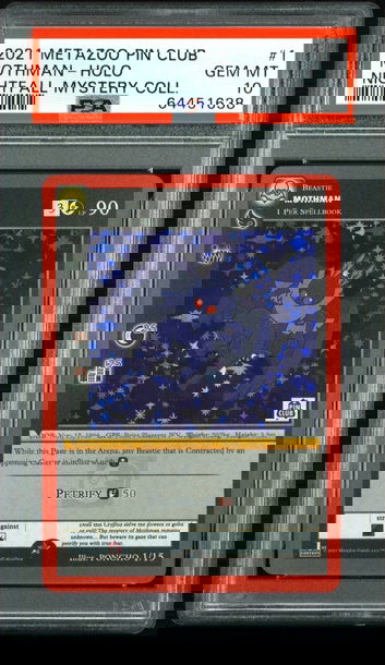 🦋 2021 Metazoo Pin Club X Nightfall Mystery Collection 1 Mothman-Holo PSA 10 🦁