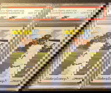 (lot of 2) 2019 Topps Heritage Vladimir Guerrero Jr PSA 10