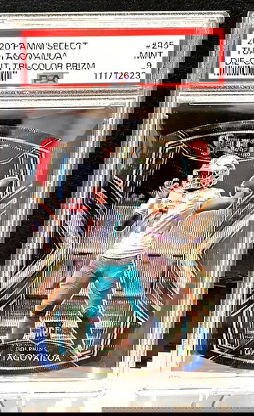 2020 Select  Tua Tagovailoa  Die Cut Tri Color Prizm  RC #245  PSA 9  Dolphins