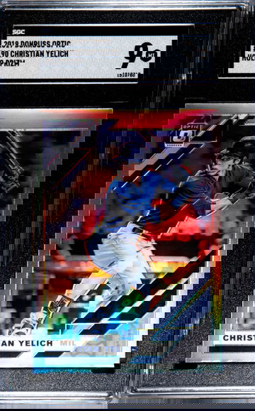 2018 Donruss Optic Holo Prizm #101 Christian Yelich SGC 9 MINT