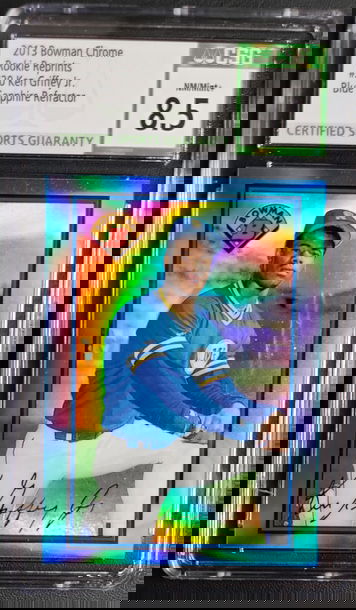 2013 Bowman Chrome Rookie Reprints Blue Sapphire Refractor #220 Ken Griffey Jr. CSG 8 NM-MT