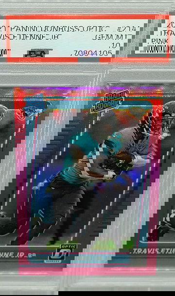 2021 Panini Donruss Optic Travis Etienne Jr Pink PSA 10 GEM MINT