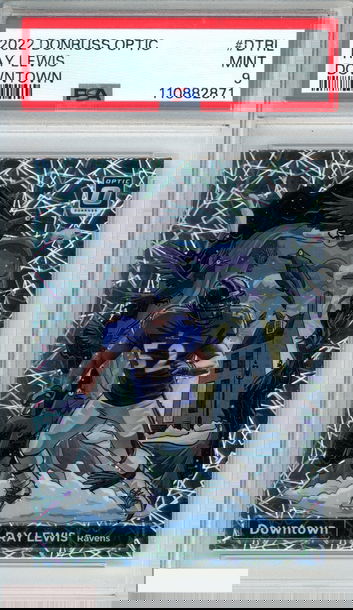 2022 PANINI DONRUSS OPTIC DOWNTOWN RAY LEWIS #DTRL RAVENS HOF PSA 9 MINT