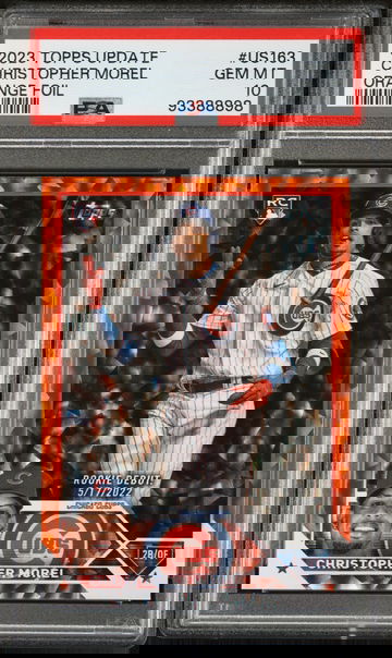 2023 Topps Update Orange Foil Christopher Morel #US163 RC /299 PSA 10