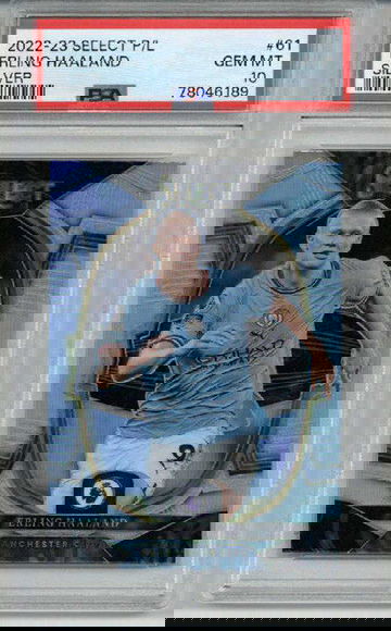 2022-23 PANINI SELECT PREMIER LEAGUE SILVER #61 ERLING HAALAND MAN CITY PSA 10