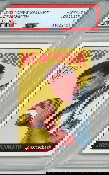 2002 TOPPS GALLERY HERITAGE #GH-JN JOE NAMATH CARD NEW YORK JETS PSA 10